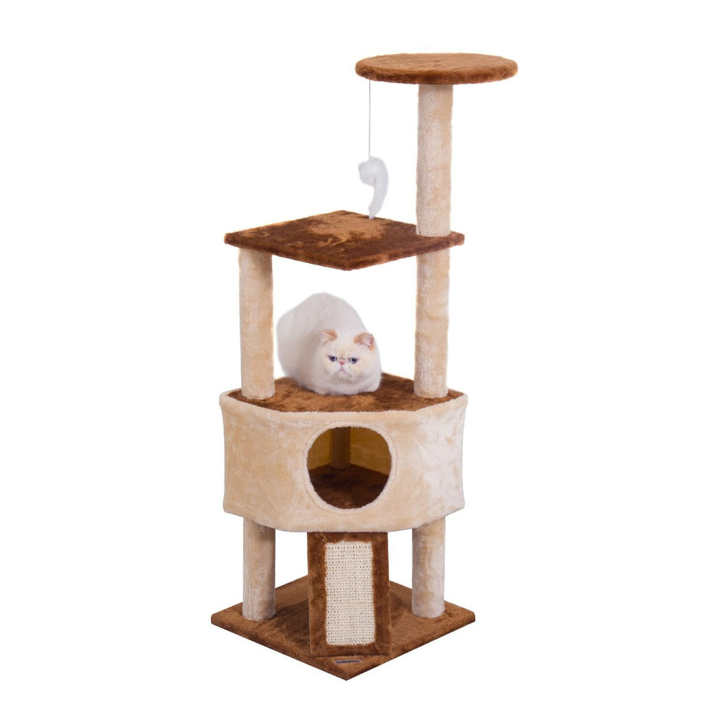 Cat Tree with Scratching Posts - Brown/Beige