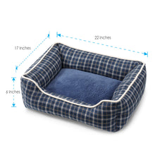 Classic Pet Bed - Blue Plaid