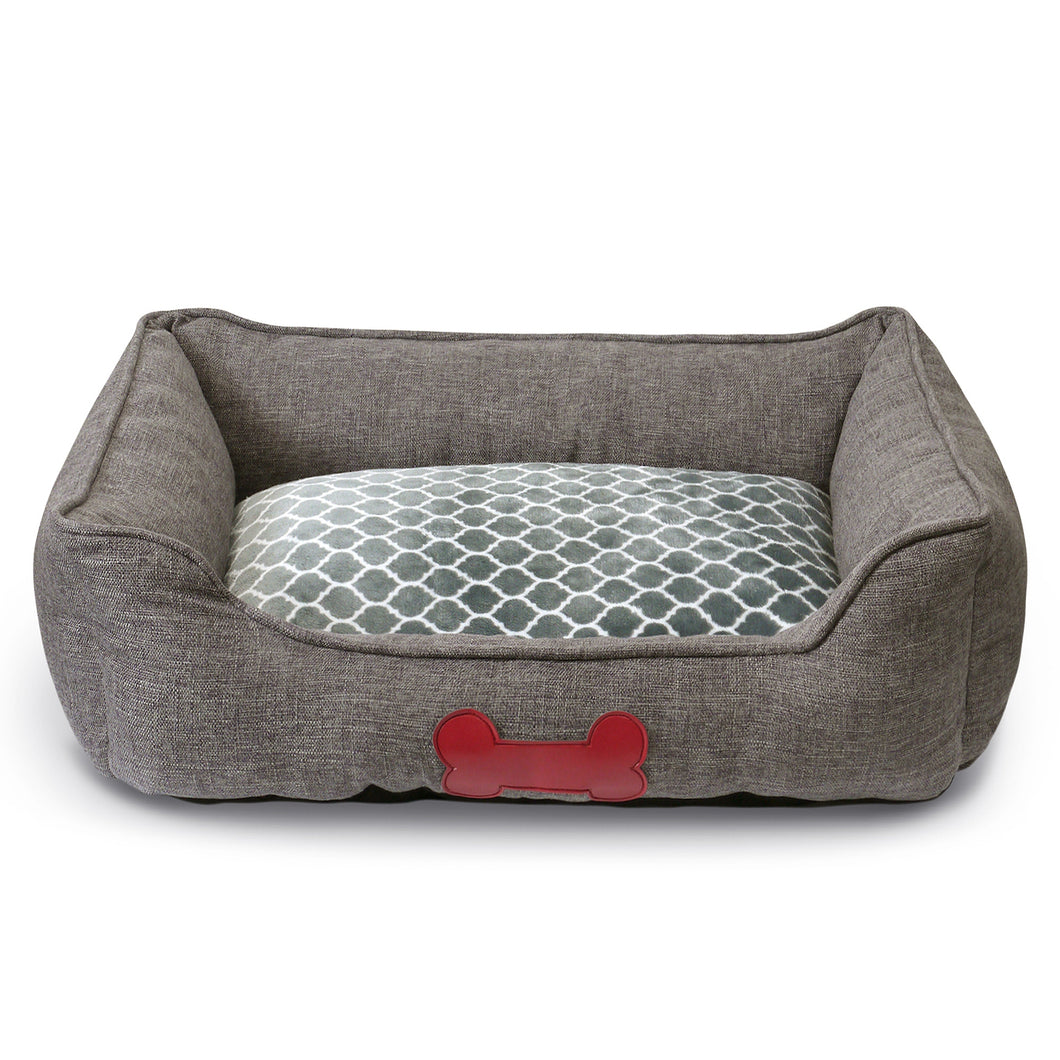 Luxury Plush Pet Bed - Grey